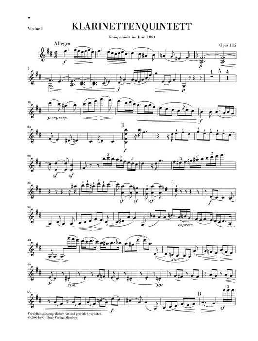 Clarinet Quintet B minor Op. 115 布拉姆斯 豎笛五重奏 亨乐版 | 小雅音樂 Hsiaoya Music