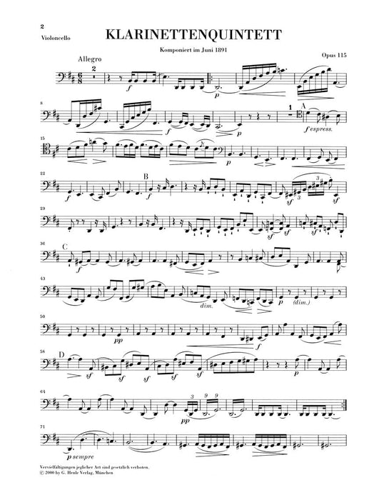 Clarinet Quintet B minor Op. 115 布拉姆斯 豎笛五重奏 亨乐版 | 小雅音樂 Hsiaoya Music