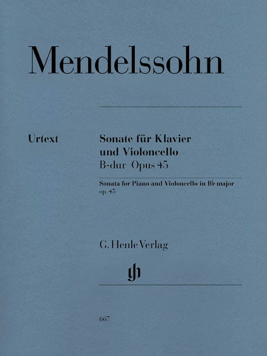 Sonata for Piano and Violoncello B Flat Major Op. 45 Cello and Piano 奏鳴曲 大提琴(含鋼琴伴奏) 亨乐版 | 小雅音樂 Hsiaoya Music