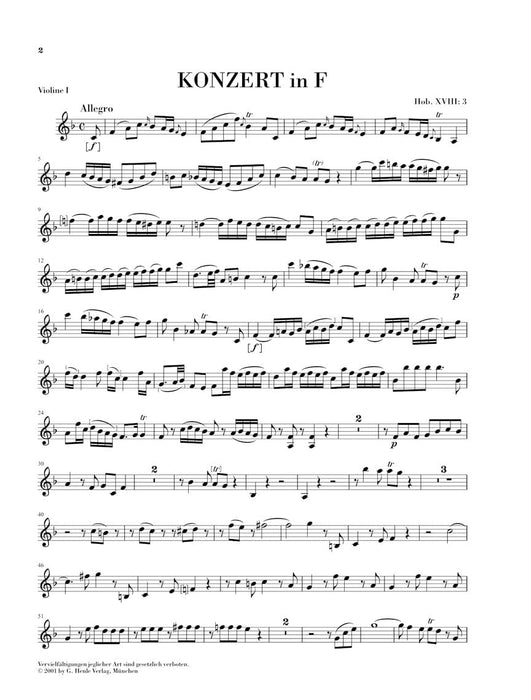 Concerto for Piano (Harpsichord) and Orchestra F Major Hob.XVIII:3 Edition for Piano and String Quartet 海頓 協奏曲 大鍵琴 管弦樂團 鋼琴 弦樂四重奏 鋼琴五重奏 亨乐版 | 小雅音樂 Hsiaoya Music
