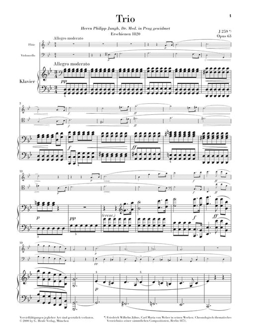 Trio in G minor Op. 63 韋伯卡爾 三重奏 亨乐版 | 小雅音樂 Hsiaoya Music