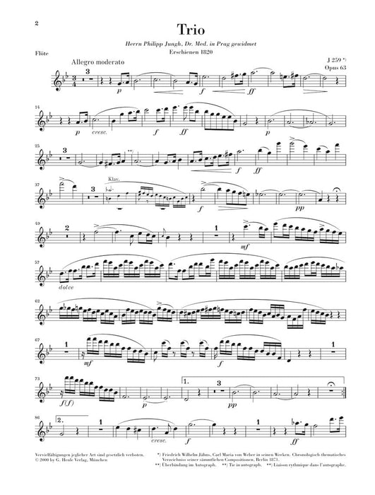 Trio in G minor Op. 63 韋伯卡爾 三重奏 亨乐版 | 小雅音樂 Hsiaoya Music