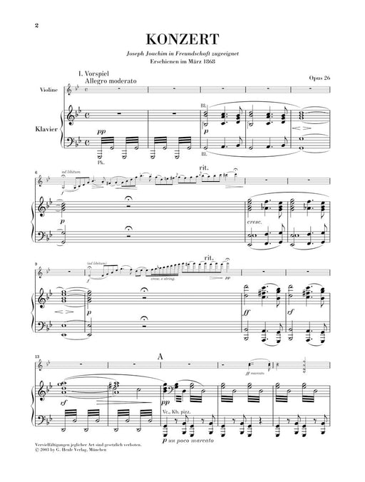 Violin Concerto in G Minor Op. 26 布魯赫 協奏曲 小提琴(含鋼琴伴奏) 亨乐版 | 小雅音樂 Hsiaoya Music