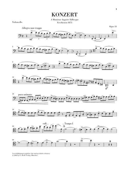 Concerto for Violoncello and Orchestra A Minor Op. 33, No. 1 Cello and Piano Reduction 聖桑斯 協奏曲大提琴 管弦樂團 大提琴(含鋼琴伴奏) 亨乐版 | 小雅音樂 Hsiaoya Music