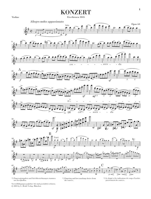 Concerto in E minor, Op. 64 Violin and Piano 孟德爾頌‧菲利克斯 協奏曲 小提琴(含鋼琴伴奏) 亨乐版 | 小雅音樂 Hsiaoya Music