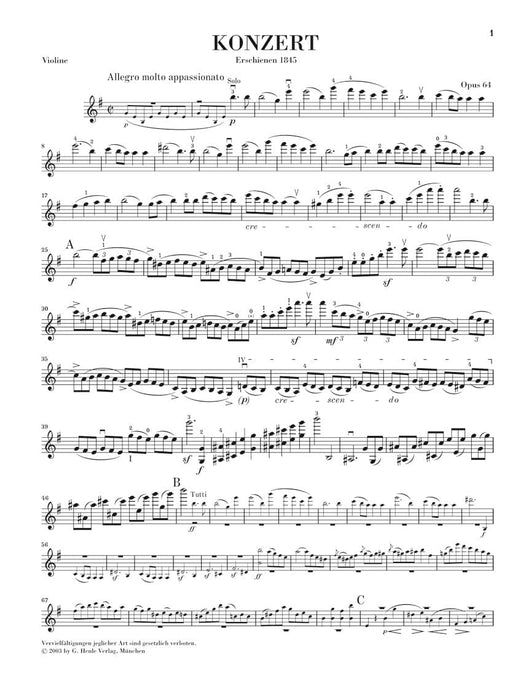 Concerto in E minor, Op. 64 Violin and Piano 孟德爾頌‧菲利克斯 協奏曲 小提琴(含鋼琴伴奏) 亨乐版 | 小雅音樂 Hsiaoya Music