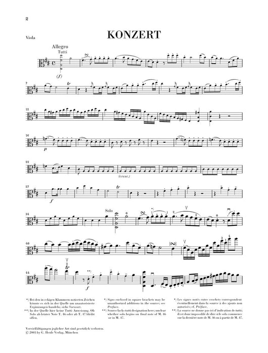 Viola Concerto D Major Viola and Piano Reduction 霍夫麥斯特 協奏曲 中提琴(含鋼琴伴奏) 亨乐版 | 小雅音樂 Hsiaoya Music