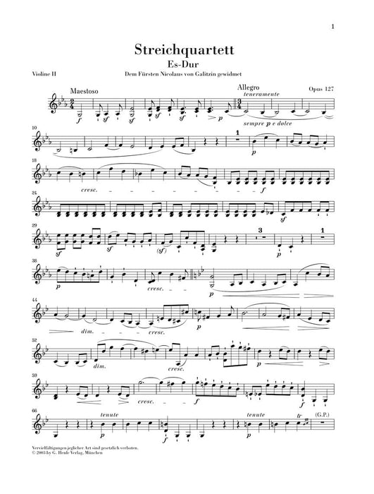 String Quartet E Flat Major Op. 127 貝多芬 弦樂四重奏 亨乐版 | 小雅音樂 Hsiaoya Music