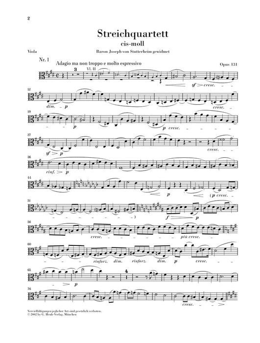String Quartet C Sharp minor Op. 131 貝多芬 弦樂四重奏 亨乐版 | 小雅音樂 Hsiaoya Music