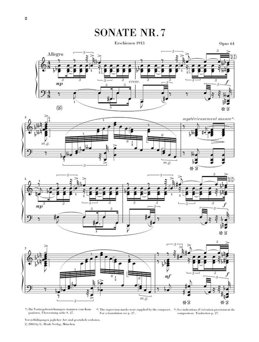 Sonata for Piano Op. 64, No. 7 Piano Solo 斯克里亞賓 奏鳴曲鋼琴 鋼琴 亨乐版 | 小雅音樂 Hsiaoya Music