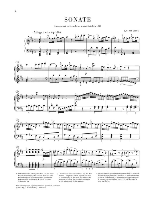 Piano Sonata in D Major K311 (284c) Piano Solo 莫札特 奏鳴曲 鋼琴 亨乐版 | 小雅音樂 Hsiaoya Music