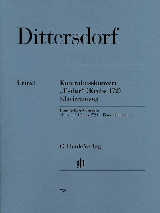Double Bass Concerto E Major Krebs 172 Double Bass and Piano 迪特斯朵夫 協奏曲 低音大提琴(含鋼琴伴奏) 亨乐版 | 小雅音樂 Hsiaoya Music