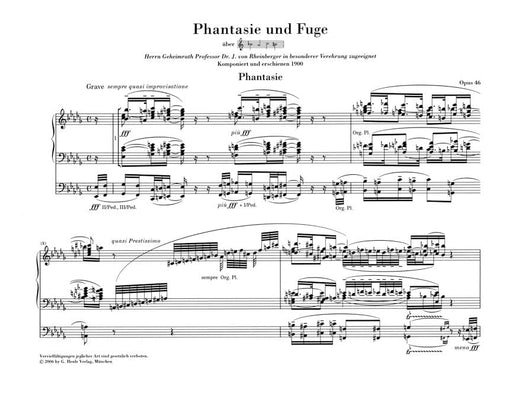 Fantasie and Fugue on B-A-C-H Op. 46 Organ Solo 雷格馬克斯 管風琴 復格曲 幻想曲 亨乐版 | 小雅音樂 Hsiaoya Music