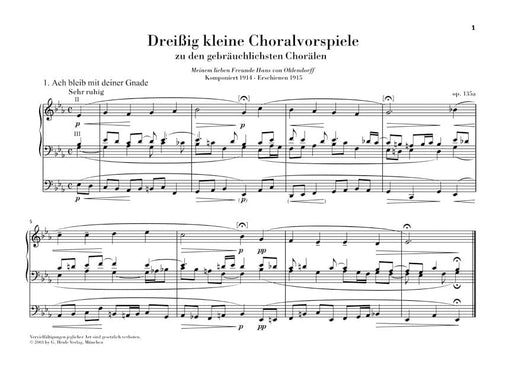 30 Little Chorale Preludes for Organ Op. 135a 雷格馬克斯 聖詠合唱 管風琴 聖詠前奏曲 亨乐版 | 小雅音樂 Hsiaoya Music