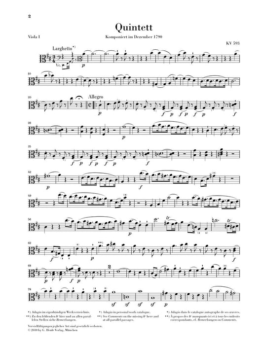 String Quintets: Volume III Set of Parts 莫札特 弦樂五重奏 亨乐版 | 小雅音樂 Hsiaoya Music