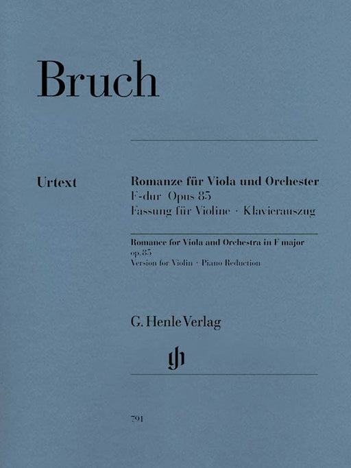 Romance for Viola and Orchestra in F Major Op. 85 Urtext Edition for Violin and Piano Reduction 布魯赫 浪漫曲 小提琴(含鋼琴伴奏) 亨乐版 | 小雅音樂 Hsiaoya Music