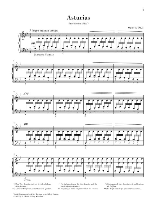 Isaac Albéniz - Asturias for Piano 阿爾貝尼士 鋼琴 亨乐版 | 小雅音樂 Hsiaoya Music