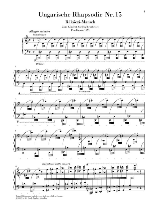 Hungarian Rhapsody No. 15 (Rákóczi March) Piano Solo 李斯特 匈牙利狂想曲 鋼琴 亨乐版 | 小雅音樂 Hsiaoya Music