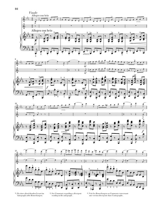 Horn Trio in E-flat Major, Op. 40 Piano, Violin, and Horn (with viola or cello instead of horn) 布拉姆斯 法國號三重奏 小提琴 中提琴 大提琴 混和室內樂 亨乐版 | 小雅音樂 Hsiaoya Music