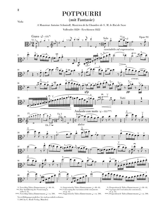Potpourri Op. 94 (Fantasy) for Viola and Orchestra (Piano Reduction) 胡麥爾約翰 幻想曲中提琴 管弦樂團 中提琴(含鋼琴伴奏) 亨乐版 | 小雅音樂 Hsiaoya Music