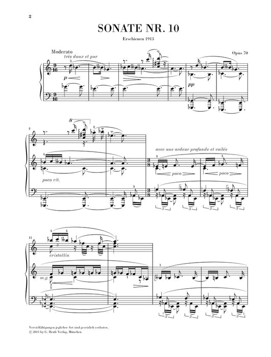 Piano Sonata No. 10, Op. 70 斯克里亞賓 奏鳴曲 鋼琴 亨乐版 | 小雅音樂 Hsiaoya Music