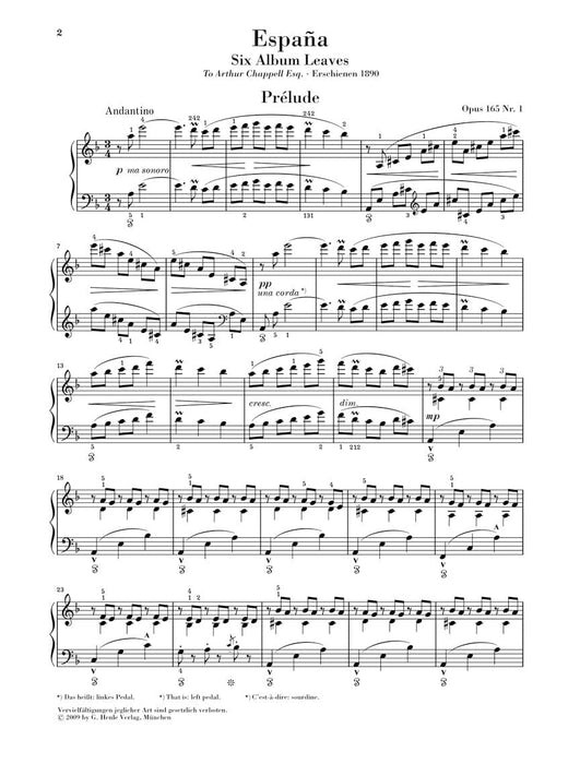 España, Op. 165 Piano Solo 阿爾貝尼士 西班牙 鋼琴 亨乐版 | 小雅音樂 Hsiaoya Music