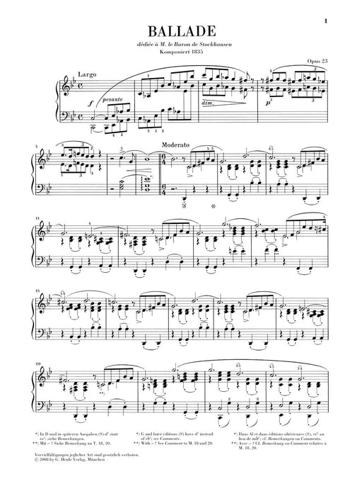 Ballade in G minor Op. 23 Piano Solo 蕭邦 敘事曲 鋼琴 亨乐版 | 小雅音樂 Hsiaoya Music