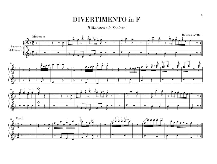 Divertimento Il Maestro e lo scolare Hob. XVIIa:1 1 Piano, 4 Hands 鋼琴 嬉遊曲 4手聯彈(含以上)(含以上) 亨乐版 | 小雅音樂 Hsiaoya Music