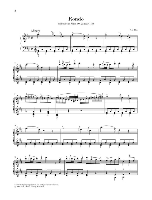Wolfgang Amadeus Mozart - Rondo in D Major K. 485 Piano Solo 莫札特 迴旋曲 鋼琴 亨乐版 | 小雅音樂 Hsiaoya Music