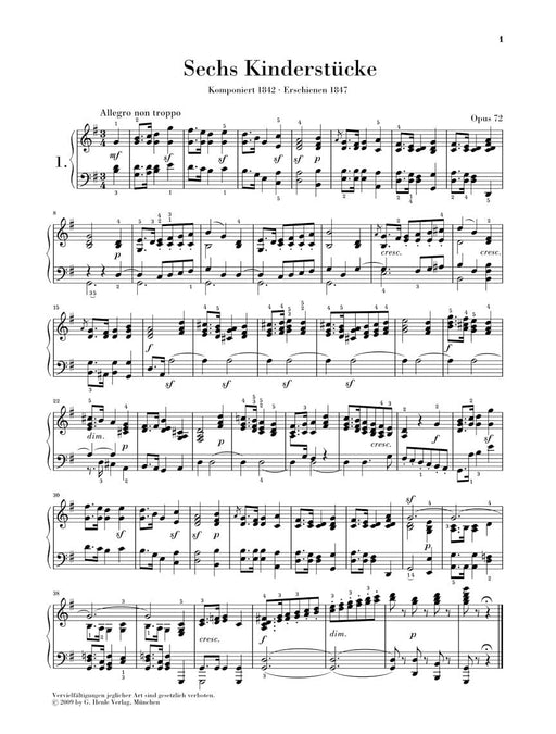 6 Children's Pieces, Op. 72 Piano Solo 孟德爾頌‧菲利克斯 鋼琴 小品 亨乐版 | 小雅音樂 Hsiaoya Music
