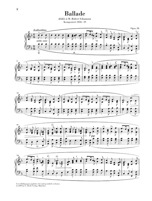 Ballade in F Major, Op. 38 Revised Edition 蕭邦 敘事曲 鋼琴 亨乐版 | 小雅音樂 Hsiaoya Music