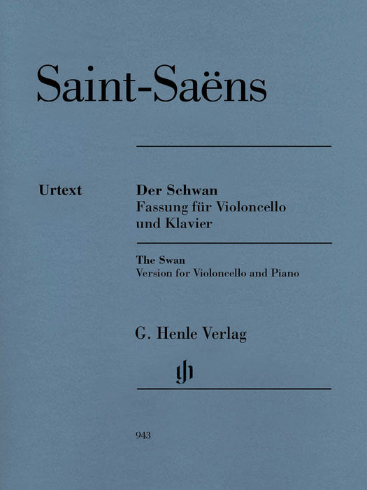 The Swan from The Carnival of the Animals Violoncello and Piano With Marked and Unmarked Cello Part Score and Parts 聖桑斯 天鵝 動物狂歡節 大提琴(含鋼琴伴奏) 亨乐版 | 小雅音樂 Hsiaoya Music