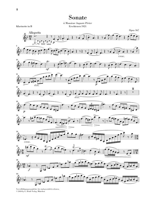 Clarinet Sonata, Op. 167 聖桑斯 豎笛奏鳴曲 豎笛(含鋼琴伴奏) 亨乐版 | 小雅音樂 Hsiaoya Music