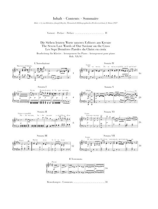 The Seven Last Words of Christ Arrangement for Piano 耶穌臨終七言 編曲鋼琴 鋼琴 亨乐版 | 小雅音樂 Hsiaoya Music