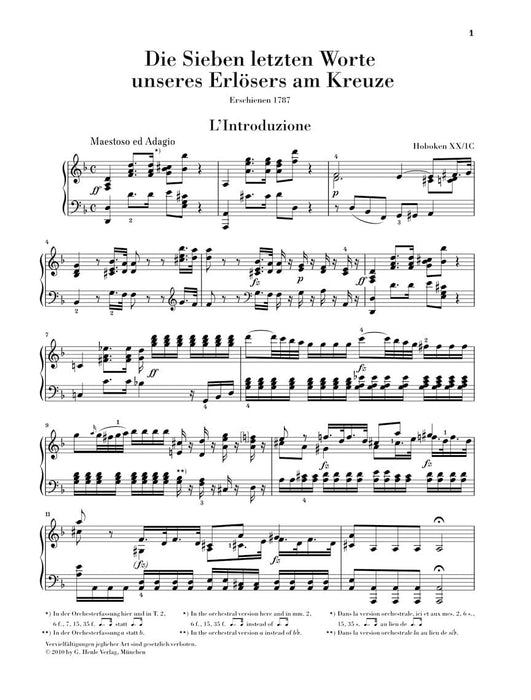 The Seven Last Words of Christ Arrangement for Piano 耶穌臨終七言 編曲鋼琴 鋼琴 亨乐版 | 小雅音樂 Hsiaoya Music