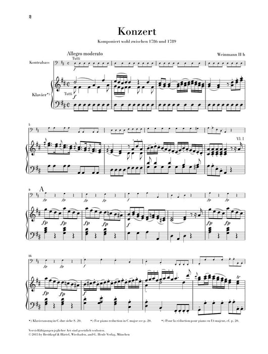 Double Bass Concerto Double Bass with Piano Reduction 協奏曲 鋼琴 低音大提琴(含鋼琴伴奏) 亨乐版 | 小雅音樂 Hsiaoya Music