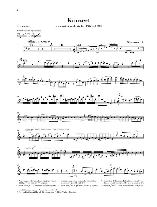 Double Bass Concerto Double Bass with Piano Reduction 協奏曲 鋼琴 低音大提琴(含鋼琴伴奏) 亨乐版 | 小雅音樂 Hsiaoya Music