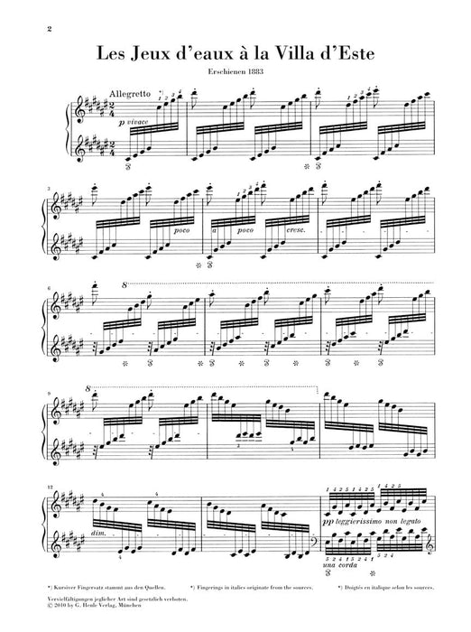 Les Jeux d'eaux à la Villa d'Este Piano Solo fingering by Hans-Martin Theopold 李斯特 艾斯特莊園的噴泉 鋼琴 亨乐版 | 小雅音樂 Hsiaoya Music