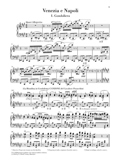 Venezia e Napoli Piano Solo 李斯特 鋼琴 亨乐版 | 小雅音樂 Hsiaoya Music