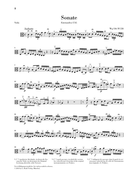 Gamba Sonatas, Wq 88, 136, 137 Edition for Gamba (Viola) with marked and unmarked string parts 巴赫卡爾‧菲利普‧艾曼紐 中提琴奏鳴曲 中提琴(含鋼琴伴奏) 亨乐版 | 小雅音樂 Hsiaoya Music