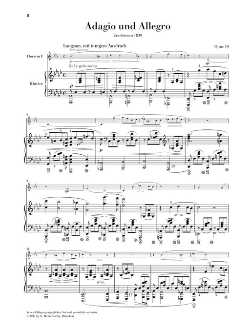 Adagio and Allegro, Op. 70 Horn and Piano 舒曼‧羅伯特 慢板 法國號(含鋼琴伴奏) 亨乐版 | 小雅音樂 Hsiaoya Music