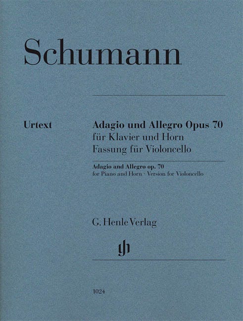 Adagio and Allegro, Op. 70 Edition for Violoncello and Piano With Marked and Unmarked String 舒曼‧羅伯特 慢板 大提琴(含鋼琴伴奏) 亨乐版 | 小雅音樂 Hsiaoya Music