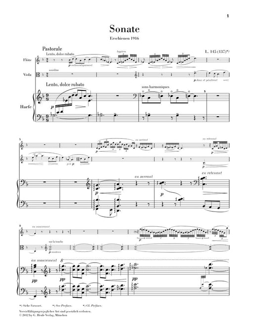Claude Debussy - Sonata for Flute, Viola and Harp 德布西 奏鳴曲 中提琴 豎琴 亨乐版 | 小雅音樂 Hsiaoya Music