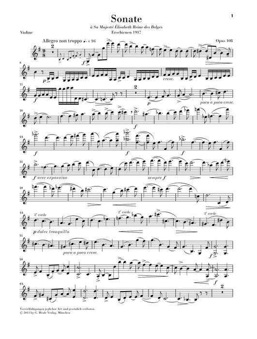 Violin Sonata No. 2 in E minor, Op. 108 Violin and Piano 佛瑞 奏鳴曲 小提琴(含鋼琴伴奏) 亨乐版 | 小雅音樂 Hsiaoya Music