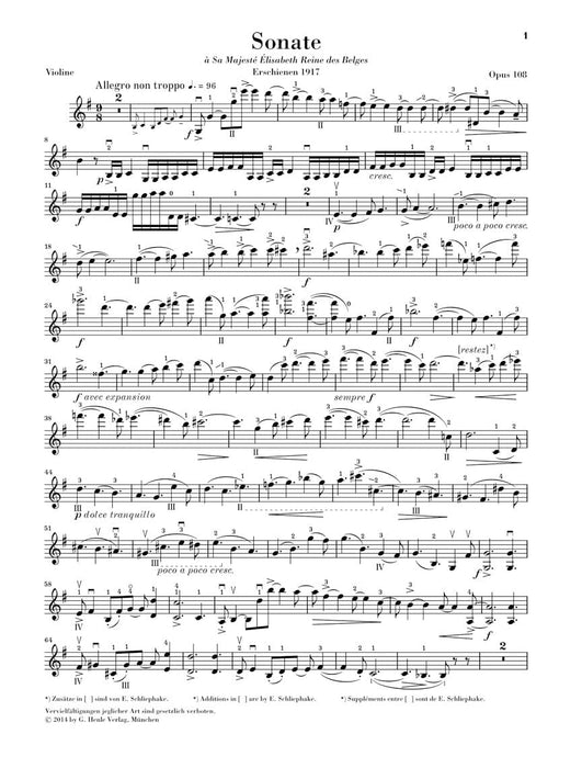 Violin Sonata No. 2 in E minor, Op. 108 Violin and Piano 佛瑞 奏鳴曲 小提琴(含鋼琴伴奏) 亨乐版 | 小雅音樂 Hsiaoya Music