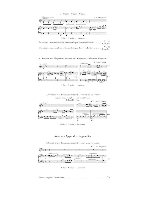 Violin Sonatas, Fragments Violin and Piano Accompaniment 莫札特 伴奏 奏鳴曲 小提琴(含鋼琴伴奏) 亨乐版 | 小雅音樂 Hsiaoya Music