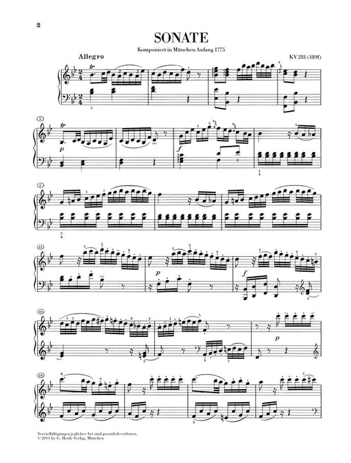Piano Sonata in B-flat Major, K281 (189f) 莫札特 奏鳴曲 鋼琴 亨乐版 | 小雅音樂 Hsiaoya Music