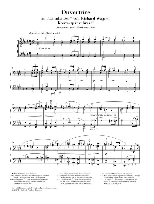 Overture to Tannhauser Concert Paraphrase for Piano Solo 李斯特 唐懷瑟序曲 改寫鋼琴曲 亨乐版 | 小雅音樂 Hsiaoya Music
