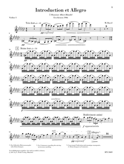 Introduction et Allegro for Harp, Flute, Clarinet, and String Quartet 拉威爾‧摩利斯 導奏 長笛 弦樂四重奏 亨乐版 | 小雅音樂 Hsiaoya Music