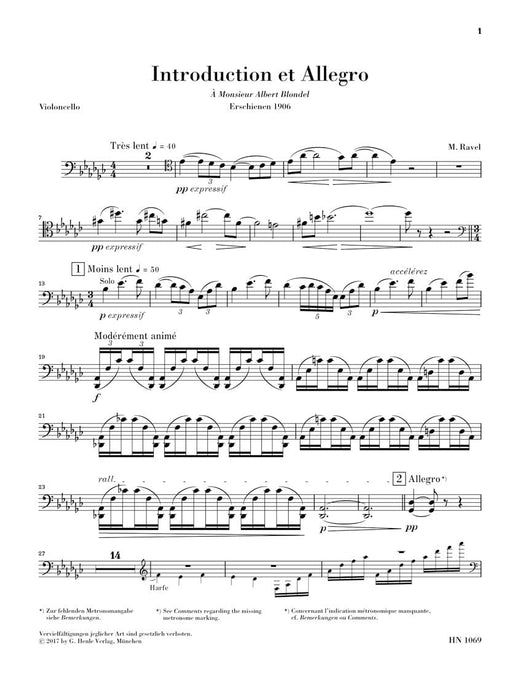 Introduction et Allegro for Harp, Flute, Clarinet, and String Quartet 拉威爾‧摩利斯 導奏 長笛 弦樂四重奏 亨乐版 | 小雅音樂 Hsiaoya Music